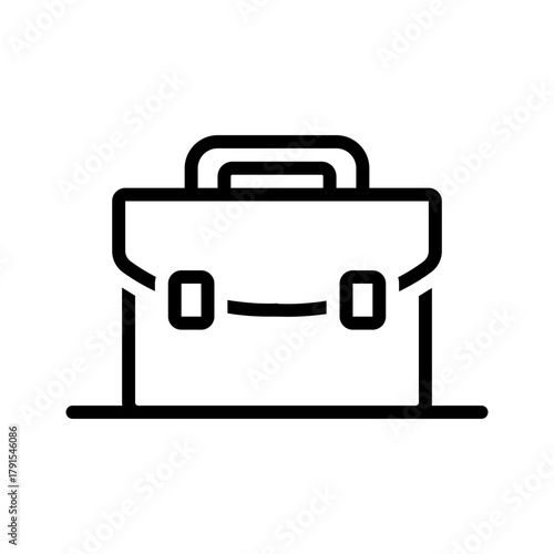 Vector black line icon for Briefcase