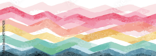 Padrão abstrato de aquarela em zigue-zague com cores vibrantes e suaves, ideal para design gráfico.