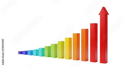 Growing bar chart with ascending arrow showing progress isolated on transparent background Free Download Growing bar chart with ascending arrow showing progress isolated on transparent background - GFXLoad