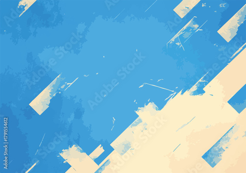 Fundo abstrato com formas geométricas diagonais em tons de azul e bege, estilo pinceladas