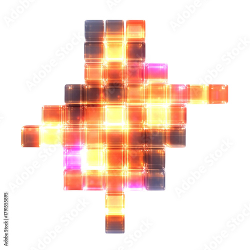 Futuristic Digital HUD Squares Graphic Design