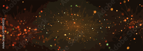 Fundo abstrato com partículas brilhantes e luzes bokeh em tons quentes, perfeito para design gráfico.