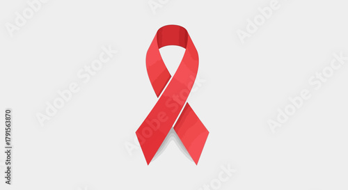 Simple Red Ribbon Icon for World AIDS Day