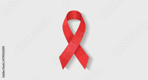Vector Red Ribbon Symbol for HIV/AIDS Awareness