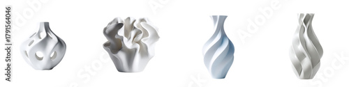 Elegant collection of modern vases, perfect for home decor, interior design accents, creating a sophisticated and stylish ambiance in any living space or office setting