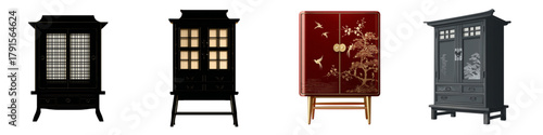 Elegant collection of antique cabinets offer timeless charm, showcasing vintage furniture with unique designs for sophisticated home decor, embodying history and style