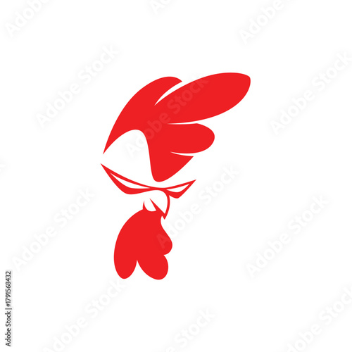cool rooster expression logo vector