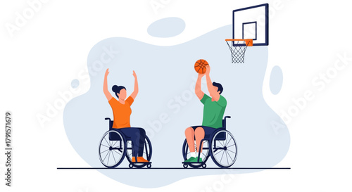 Wheelchair Basketball Players in Action