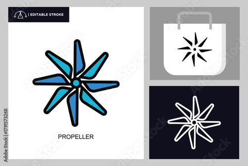 propeller lineal color icon