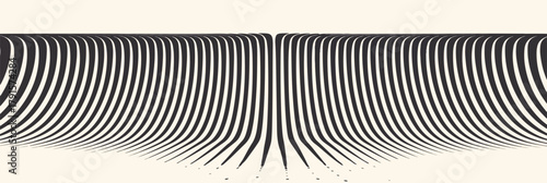 Este padrão abstrato e dinâmico de linhas pretas e brancas cria uma ilusão ótica de profundidade e movimento, ideal para fundos modernos.