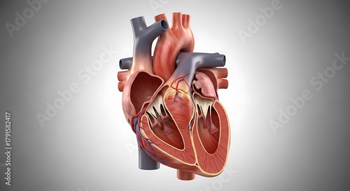 Anatomical human heart cross section anatomy medical