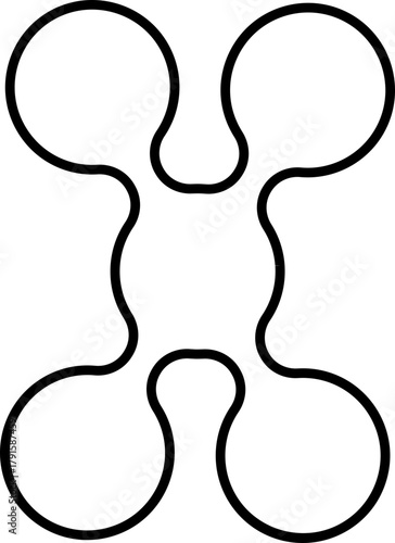 Vertical arrangement of three small outlined circles forming a minimal stacked trio.