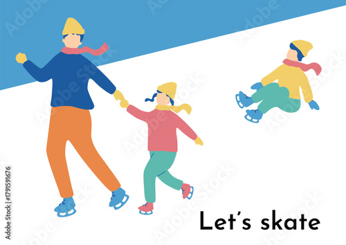 スケートを楽しむ家族