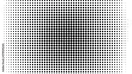 Abstrakter Vektor-Hintergrund mit sich vergrößernden schwarzen Punkten auf weißem Grund, Halbtoneffekt