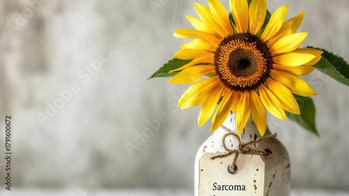 Sunflower in jar with 