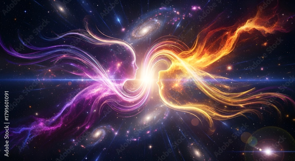 Fototapeta premium Celestial Soul Connection Abstract