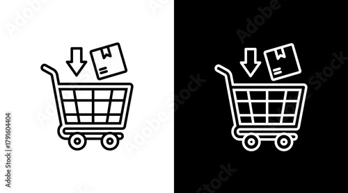 E-Commerce  White Icon Set Design