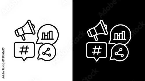 Viral Marketing  White Icon Set Design