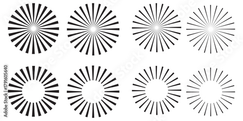 Monochrome sunburst icon collection, abstract starburst shapes, retro burst elements, vintage vector, decorative celebration design. Big collection sunburst best quality. Vector illustration.