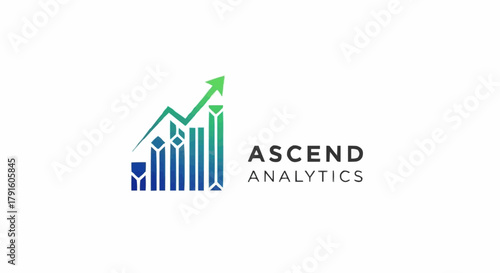 Ascend Analytics business growth chart with upward arrow.