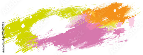 Bunte Pinselstriche und Farbkleckse auf weißem Hintergrund als Vektor-Illustration für Designzwecke.