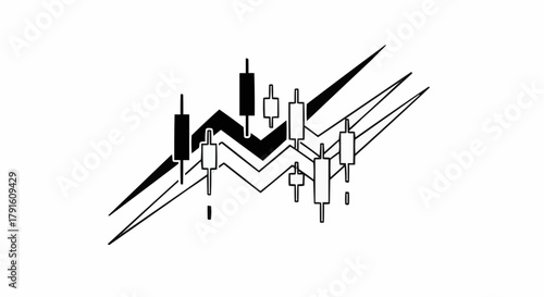 Candlestick Chart with Zigzag Pattern for Financial Analysis.