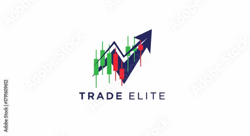 Trade Elite logo with upward trending stock market graph and arrow.