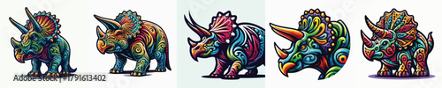 white background triceratops vector image