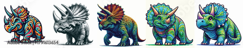 white background triceratops vector image