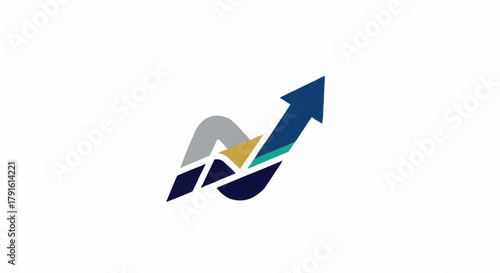 Abstract Arrow Symbol Representing Growth and Progress.