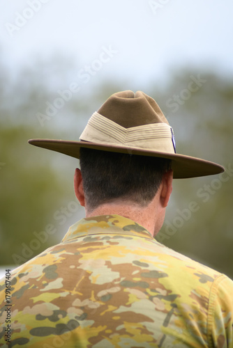 Rear view of an Australian Soldier, an Aussie Digger - vertical