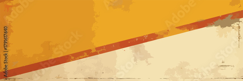 Dieses dynamische Vektor-Hintergrundbild präsentiert eine schräge Komposition aus warmem Orange und hellem Beige mit einer markanten roten Linie und subtilen Grunge-Texturen.