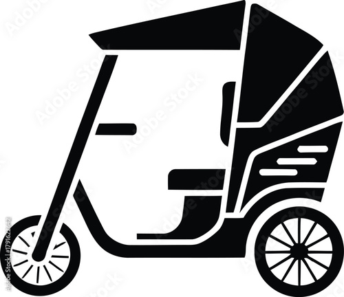 Tuk Tuk Silhouette – Editable Vector for Local Transit