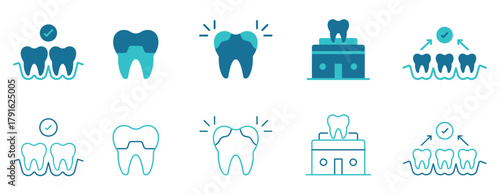 Dentistry icon set Vector and illustrator