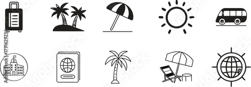 Resort Hotel Icon Set