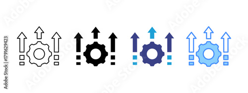 Efficiency icon set multiple style collection