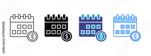 Time Management icon set multiple style collection