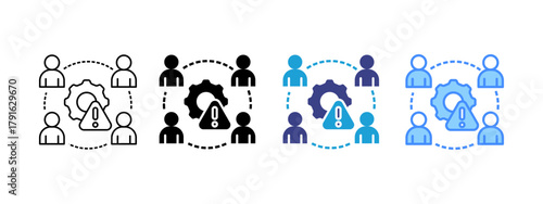 Management icon set multiple style collection