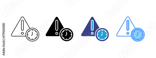 Deadline icon set multiple style collection