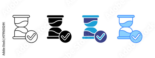 Hourglass icon set multiple style collection
