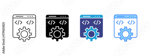 Settings icon set multiple style collection