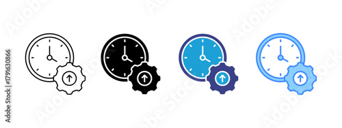 Efficiency icon set multiple style collection