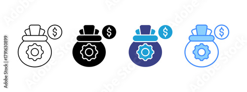 Money Management icon set multiple style collection