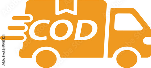Cash on Delivery Truck Icon Representing Fast Shipping and Logistics for Online Purchases