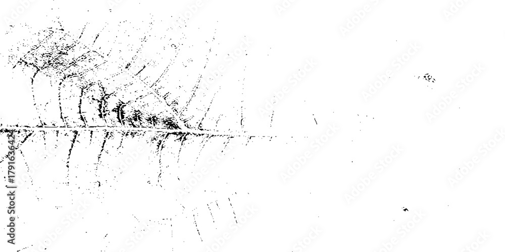Fototapeta premium Distress urban overlay spotted concrete grain surface grainy noise rust wall grunge black splatter and white background. damaged chalk crack rough ink wall texture. 