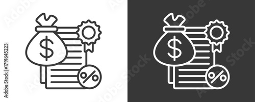 Debt Icon Set Vector Collection Isolated In Black And White