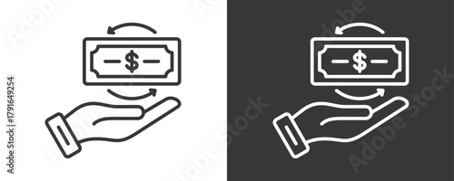 Money Icon Set Vector Collection Isolated In Black And White