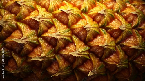 close up of pineapple skin