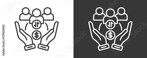 Credit Union Icon Set Vector Collection Isolated In Black And White