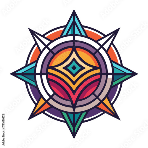 Stunning compass rose symbolizing direction, adventure, and exploration, perfect for travel blogs, nautical themes, and inspiring designs originally a scalable graphic